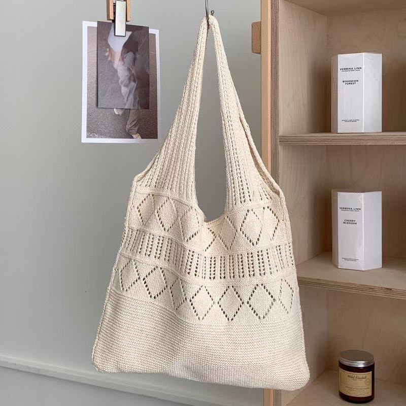 Women's Knitted Mesh Shoulder Bag - Image 1