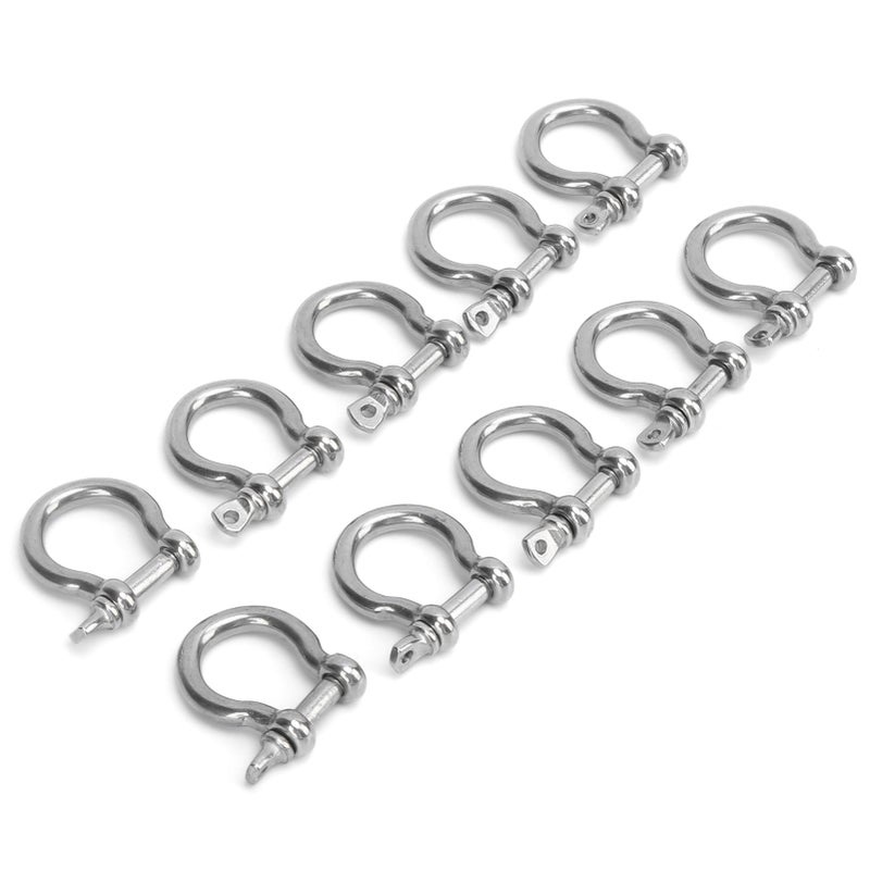 10pcs Bow Shackle Stainless Steel High Hardness D-Ring Anchor for Camping Hiking Outdoor Sports(M4 60kg Load ) - Image 4