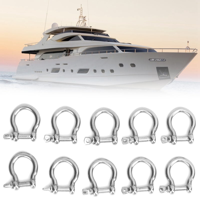 10pcs Bow Shackle Stainless Steel High Hardness D-Ring Anchor for Camping Hiking Outdoor Sports(M4 60kg Load ) - Image 5