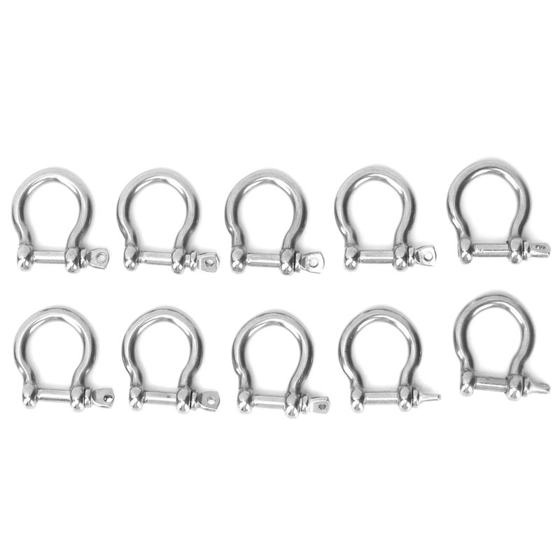 10pcs Bow Shackle Stainless Steel High Hardness D-Ring Anchor for Camping Hiking Outdoor Sports(M4 60kg Load ) - Image 1