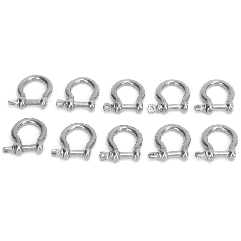 10pcs Bow Shackle Stainless Steel High Hardness D-Ring Anchor for Camping Hiking Outdoor Sports(M4 60kg Load ) - Image 3