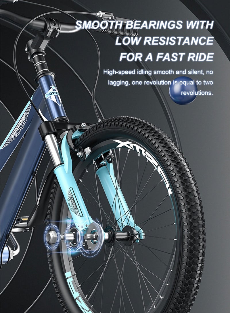 XMZAI Kids Bike 18 Inch Mountain Bike for 6-12 Years Boys and Girls, High Carbon Steel Lightweight and Stable Mountain Bicycle for Youth, with Adjustable Seat and Dual Brake Cycle - Image 4