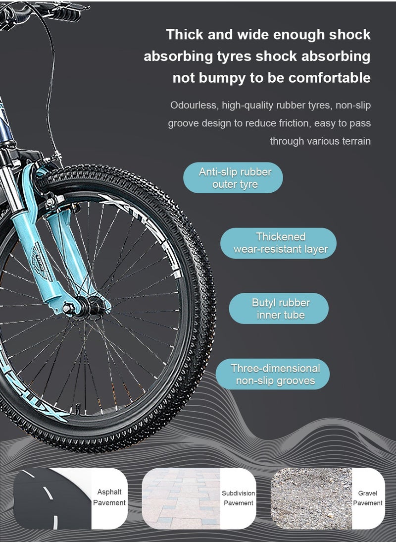 XMZAI Kids Bike 18 Inch Mountain Bike for 6-12 Years Boys and Girls, High Carbon Steel Lightweight and Stable Mountain Bicycle for Youth, with Adjustable Seat and Dual Brake Cycle  - Image 3