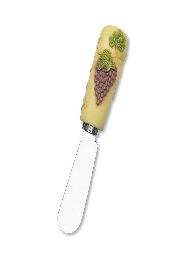 UP UPware Antique Grapes Cheese Spreaders, Hand-Painted Resin Handles with Stainless Steel Blades for Spreading Cream Cheese, Butter, and Jam, Assorted Designs, Set of 4 - Image 4