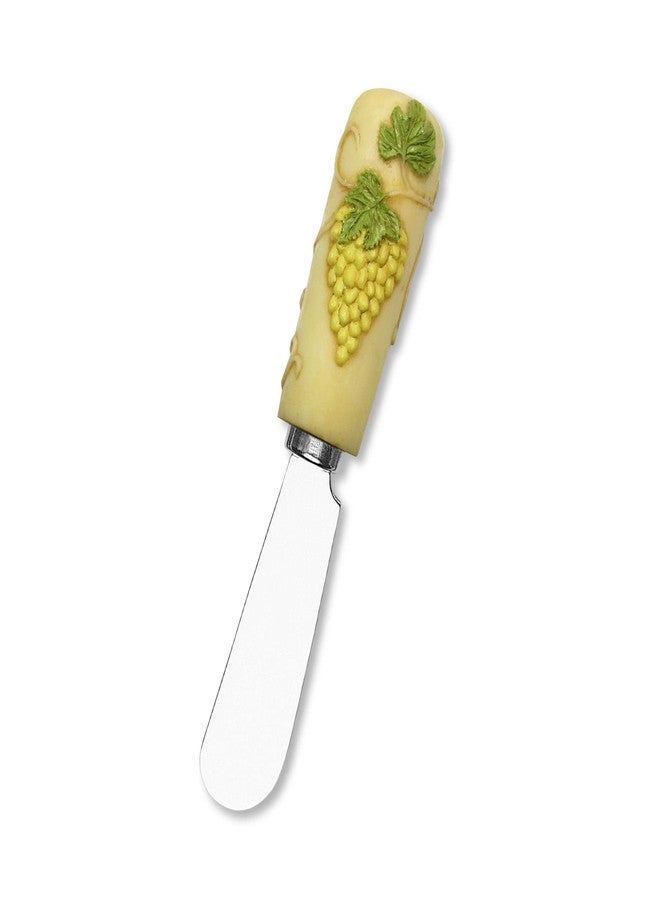 UP UPware Antique Grapes Cheese Spreaders, Hand-Painted Resin Handles with Stainless Steel Blades for Spreading Cream Cheese, Butter, and Jam, Assorted Designs, Set of 4 - Image 3