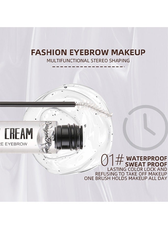 Dragon Ranee Eyebrow Cream-12H Waterproof & Long Lasting Eyebrow Gel with Brush, 3D Clear Brow Fix Gel,Eyebrow Repair Liquid Brows Styling（#01) - Image 4