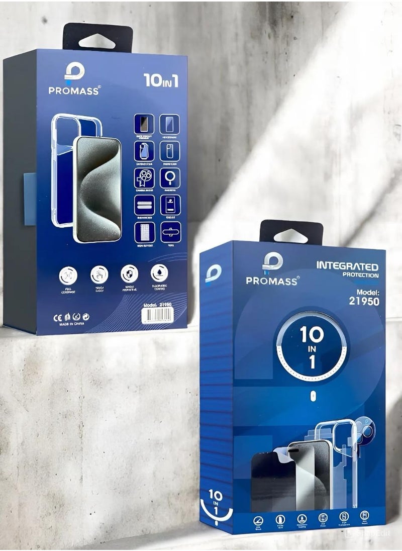 PROMASS - The new integrated protection package for the iPhone 13 Pro Max. The package has a new look and complete protection for your phone with a case that supports MageSafe wireless charging from Promas (10in1) - Image 1