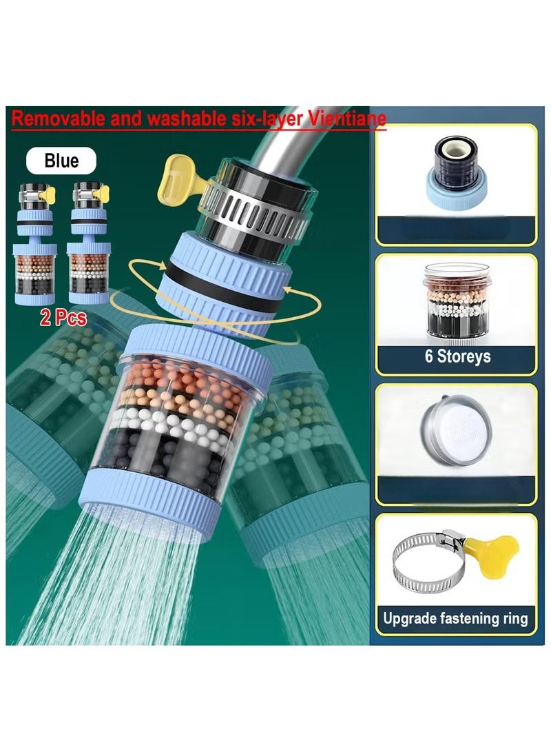 2PCS Sink Filter Water Faucet, Universal 360 Degree Rotating Sink Filter , 6 Layer Cartridge Activated Carbon Filters,Kitchen Faucet Water Filter for Home Kitchen Bathroom - Image 2