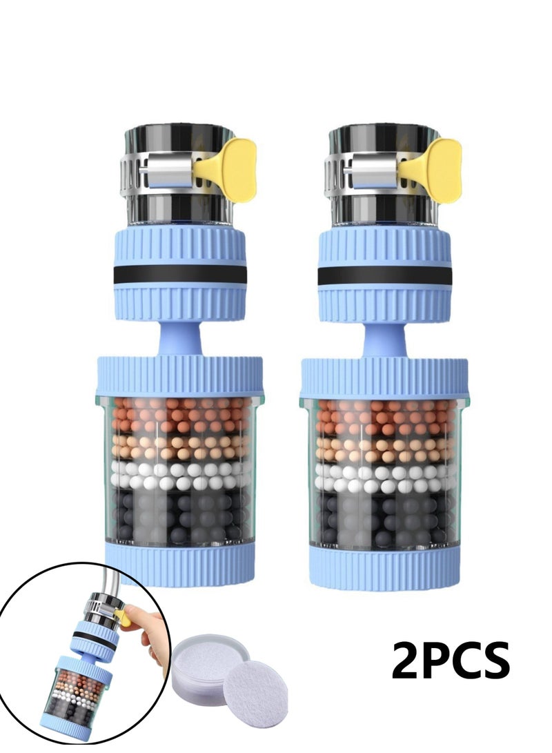 2PCS Sink Filter Water Faucet, Universal 360 Degree Rotating Sink Filter , 6 Layer Cartridge Activated Carbon Filters,Kitchen Faucet Water Filter for Home Kitchen Bathroom - Image 1
