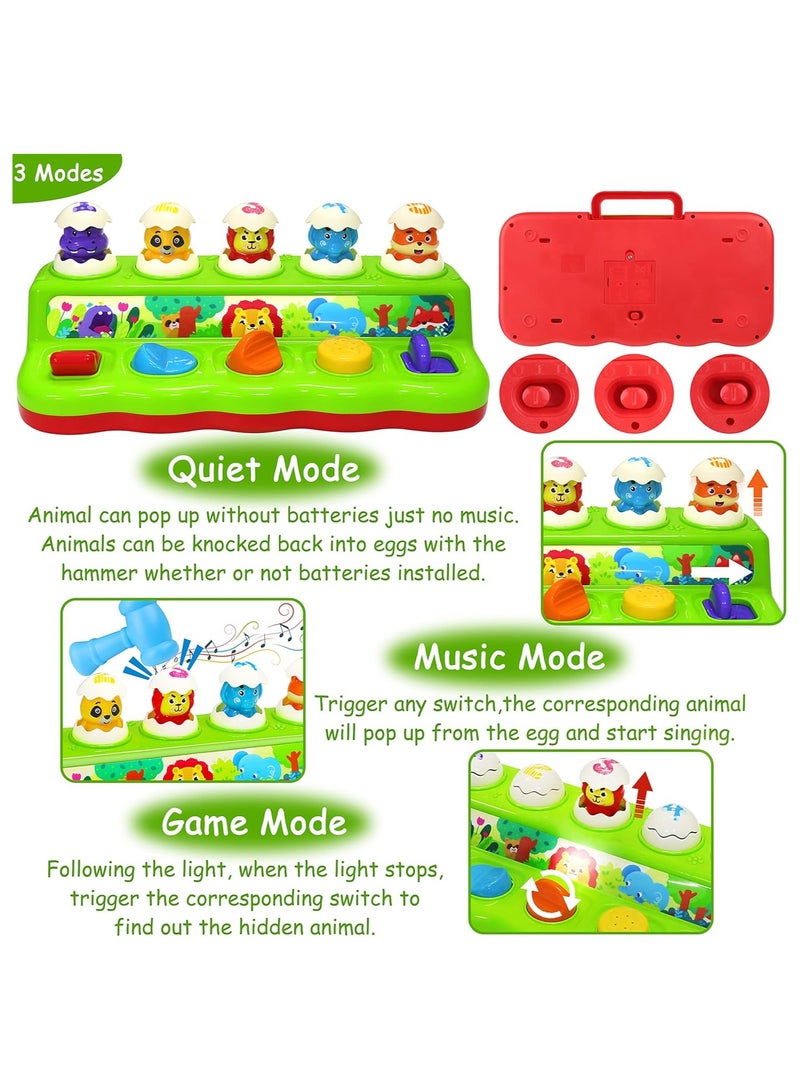 general Interactive Pop Up Animals Toy with Music  Light, Animal Sound, Hammer, Baby Toys 12-18 Months 9+ Months, Cause and Effect Toys for 1 Year Old Boy Girl Toddler Toys Age 1-2 Baby Musical Toys - Image 4