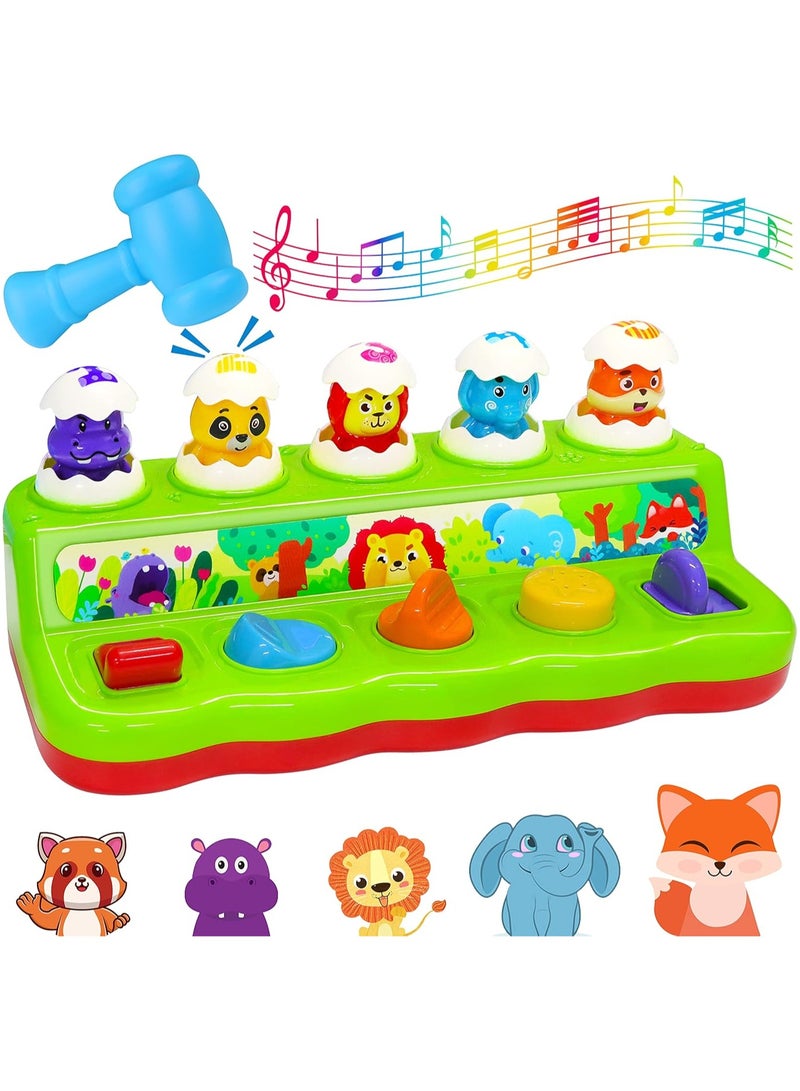 general Interactive Pop Up Animals Toy with Music  Light, Animal Sound, Hammer, Baby Toys 12-18 Months 9+ Months, Cause and Effect Toys for 1 Year Old Boy Girl Toddler Toys Age 1-2 Baby Musical Toys - Image 1