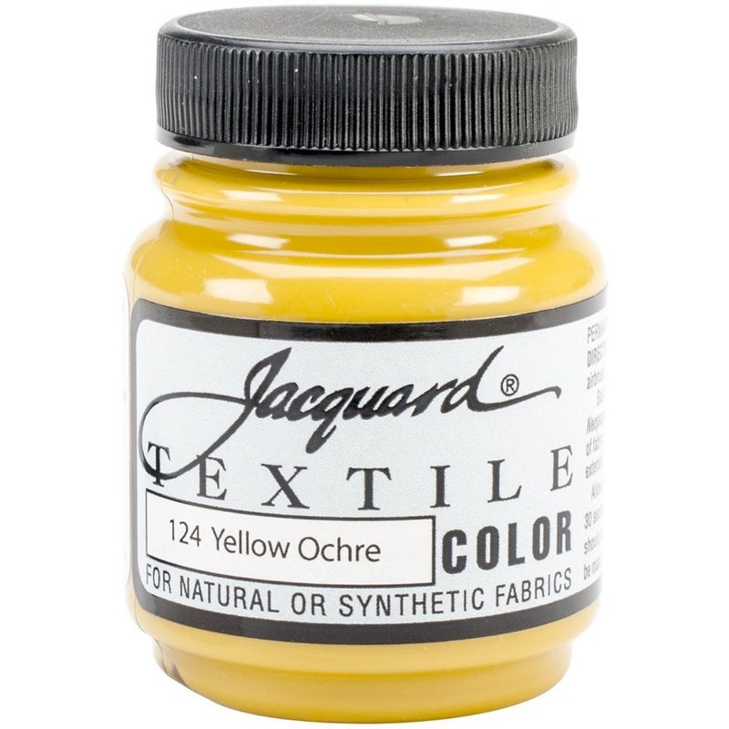 Jacquard Textile Color Yellow Ochre Permanent Fabric Paint for Clothes Furniture Upholstery Shoes or Tote Bags Indoor Outdoor Fabric Paint 225 Oz Jar Upholstery Fabric Paint