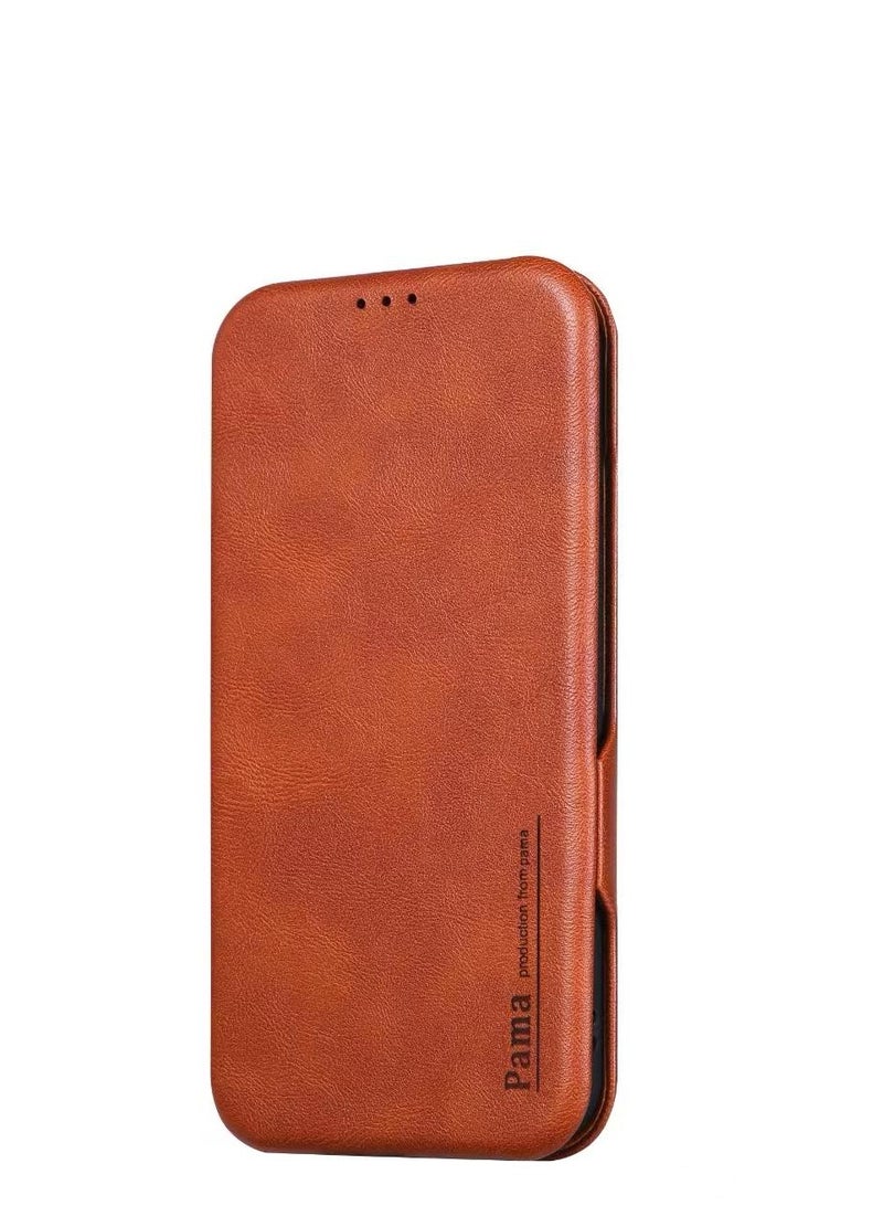 Pama Protective Book Case Cover For Samsung Galaxy S23 Ultra Brown - Image 1