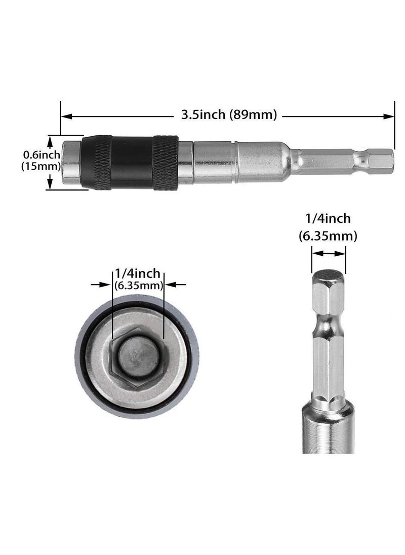 Y&D - 2 Pcs Magnetic Pivot Drill Bit Holder, 1/4" Quick Release Hex Pivoting Holder with Ring, Flexible Screwdriver Screwgun Tip for Tight Spaces or Corners - Image 1
