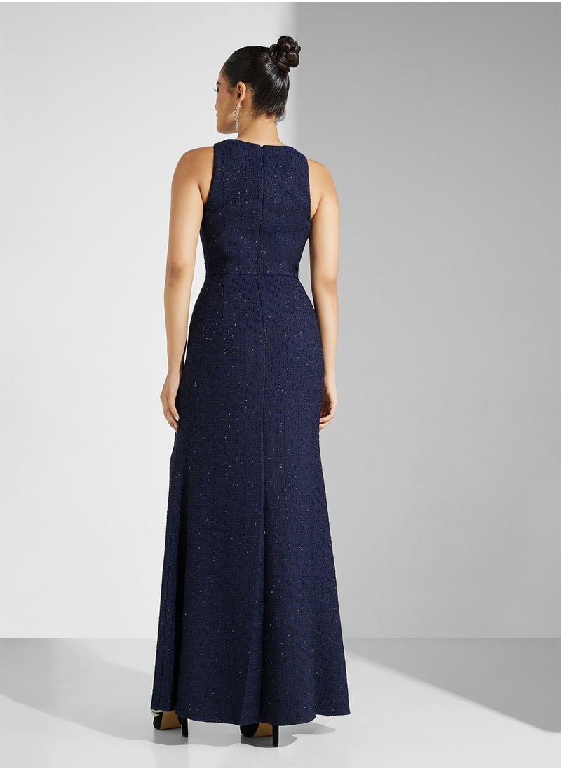 Adrianna Papell - Embellished Side Slit Dress - Image 1