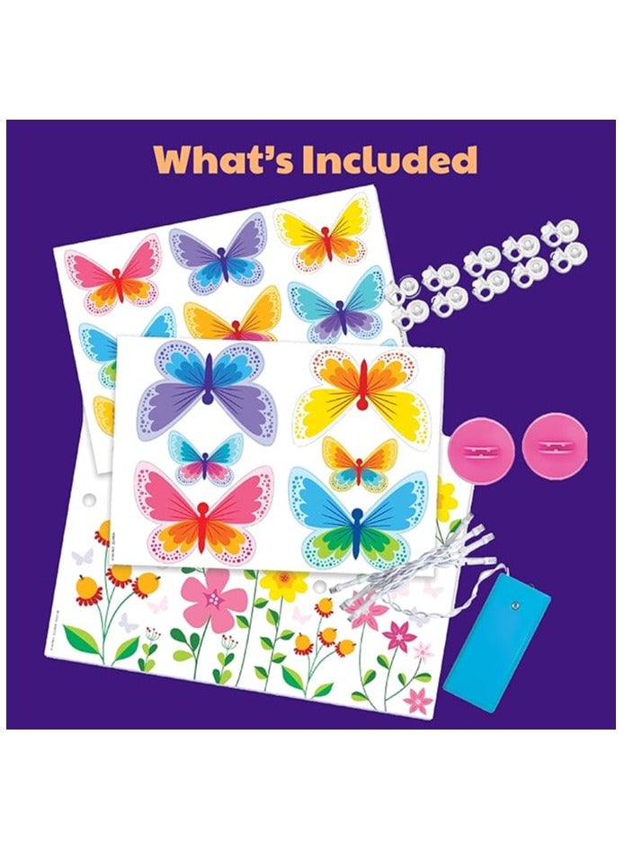 4M KidzMaker 3D Glow Butterfly Canvas Craft Kit – Create Light‑Up Butterfly Artwork with LED String, Template, Stands & Adapters, Ideal DIY Room Décor & STEM Craft for Kids Ages 5+ | 00-04796 - Image 2