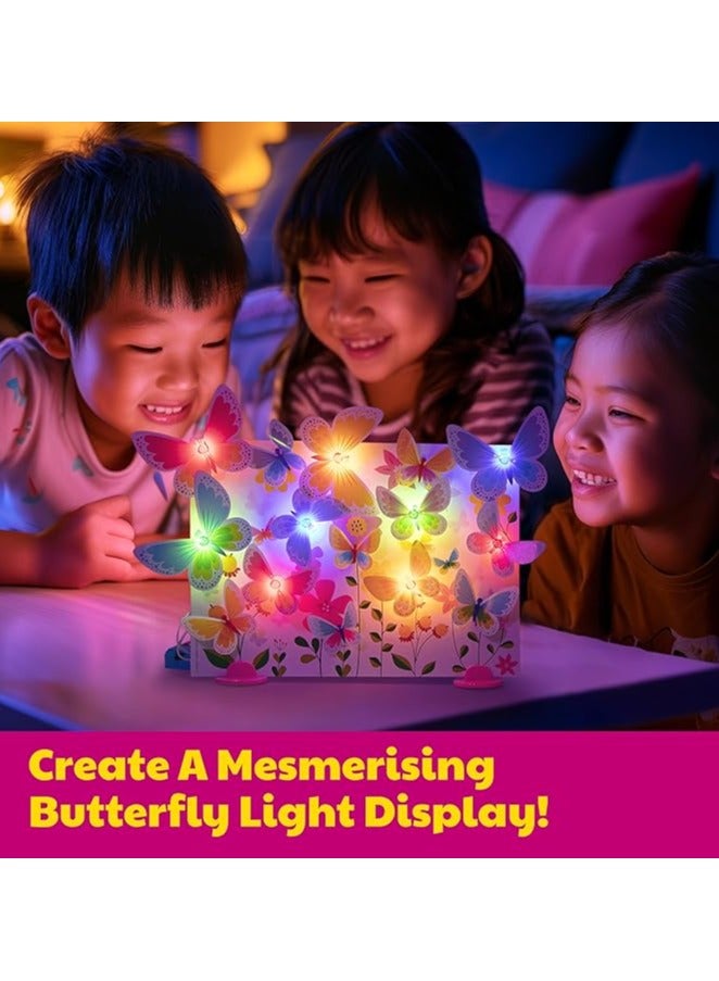 4M KidzMaker 3D Glow Butterfly Canvas Craft Kit – Create Light‑Up Butterfly Artwork with LED String, Template, Stands & Adapters, Ideal DIY Room Décor & STEM Craft for Kids Ages 5+ | 00-04796 - Image 4