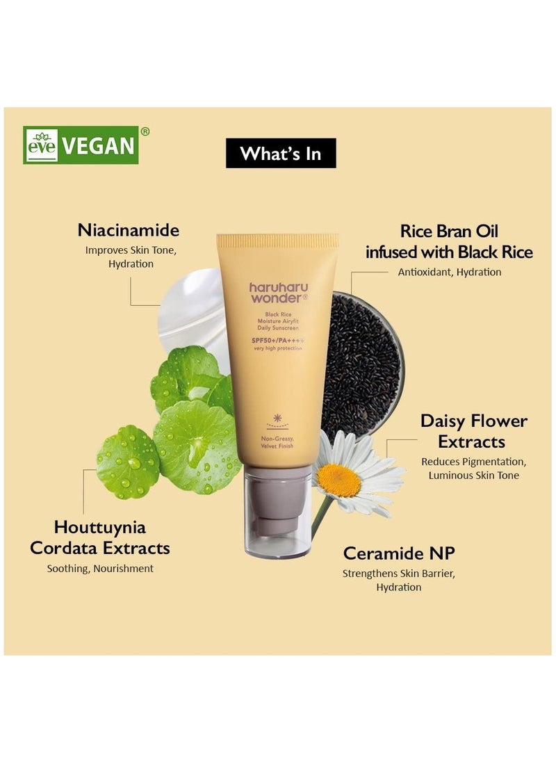هارو هارو وندر - هارو هارو وندر كريم واقي شمس SPF50 بخلاصة الأرز الأسود غير دهني-50 مل - Image 1