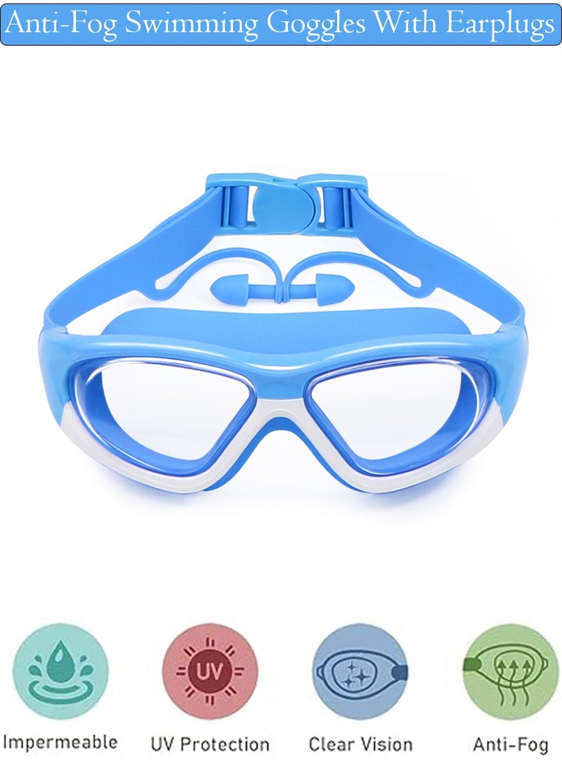 Swimming Goggles With Attached Earplugs - Ultra Wide, Clear Vision, UV Protection, and Waterproof Swimming Glasses - Anti-Fog Swimming Goggles for Kids, Youth, Easy To Carry And Store - pzsku/ZE3812637FC4D034D7856Z/45/_/1721328752/7a89ffa1-54df-4447-acea-aa98d945e337