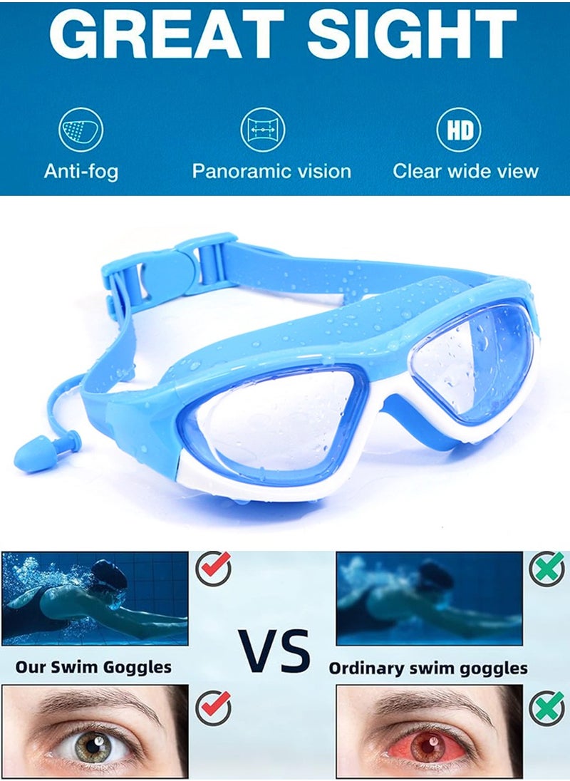 Swimming Goggles With Attached Earplugs - Ultra Wide, Clear Vision, UV Protection, and Waterproof Swimming Glasses - Anti-Fog Swimming Goggles for Kids, Youth, Easy To Carry And Store - pzsku/ZE3812637FC4D034D7856Z/45/_/1721328822/4caaf1a9-e4c0-4cf9-9e06-f8c1b887b2fd