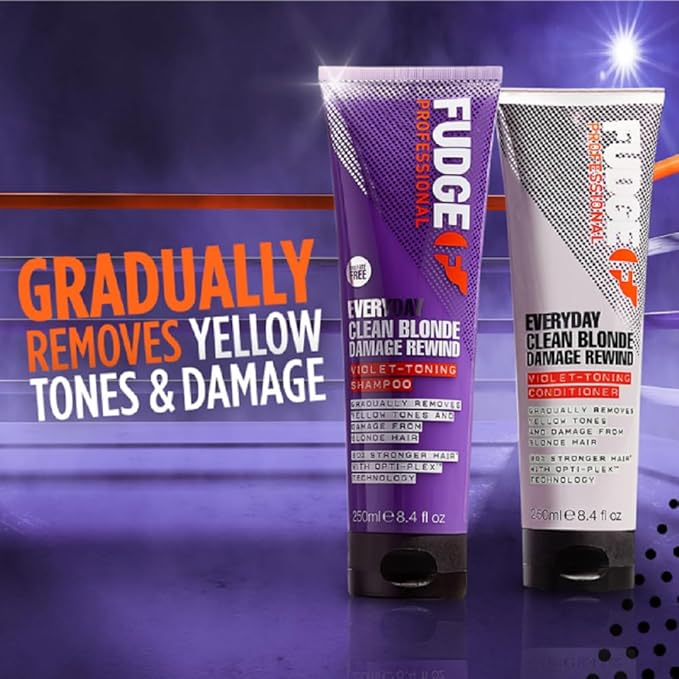 Fudge Professional Everyday Clean Blonde Damage Rewind Conditioner Daily Purple Toning for Blonde Hair Bond Repair Technology 250 ml - Image 3