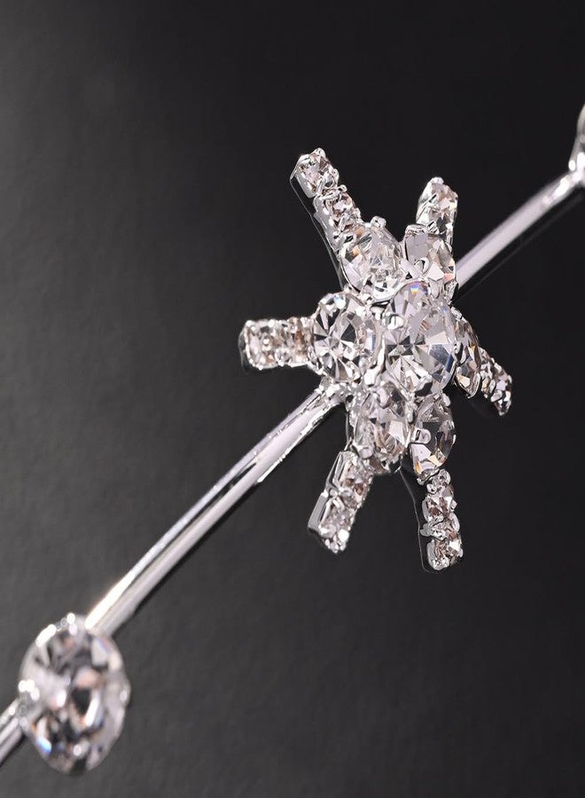 XSBODY Boho Silver Star Hair Accessories for Women Bridal Hair Comb for Wedding Rhinestone Goddess Crown Statement Celestial Jewelry - Image 5