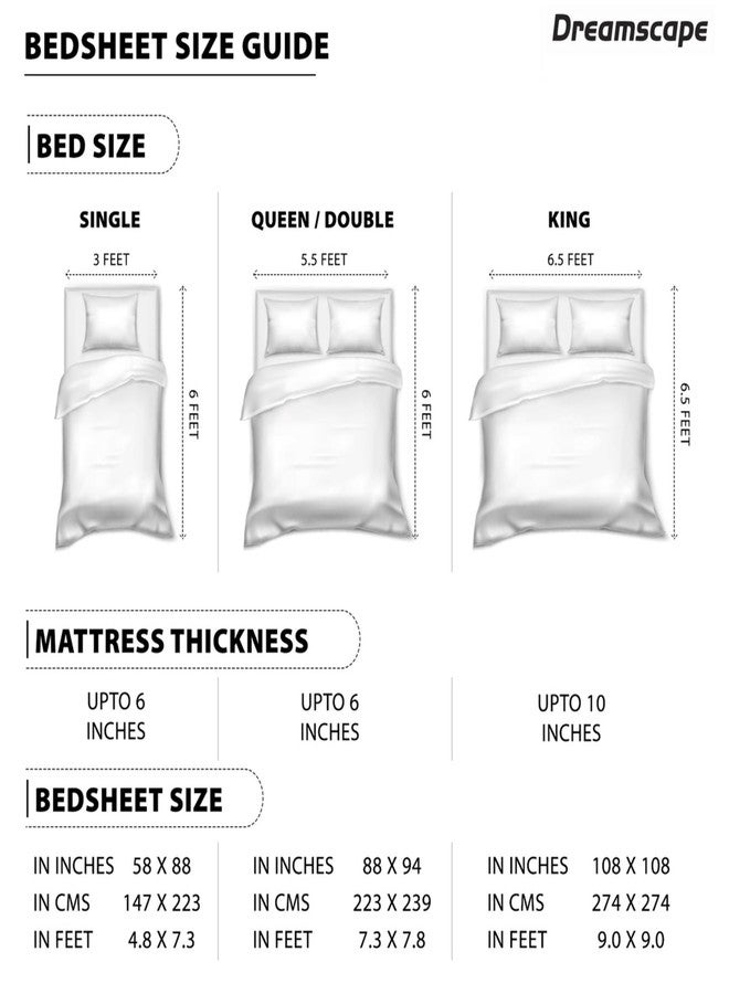 Dreamscape 100% Cotton Double Printed Bedsheet with 2 Pillow Covers - (Size 90 x 98 inches, 200 TC, Colour - Grey: Pewter Grey) - Image 5