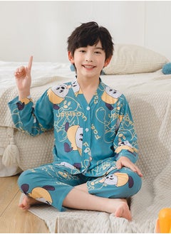Al Aoyama New Summer Children's Homewear Suit Children's Short-Sleeved Trousers Air-Conditioning Clothing Thin SectionBoys  - Image 1
