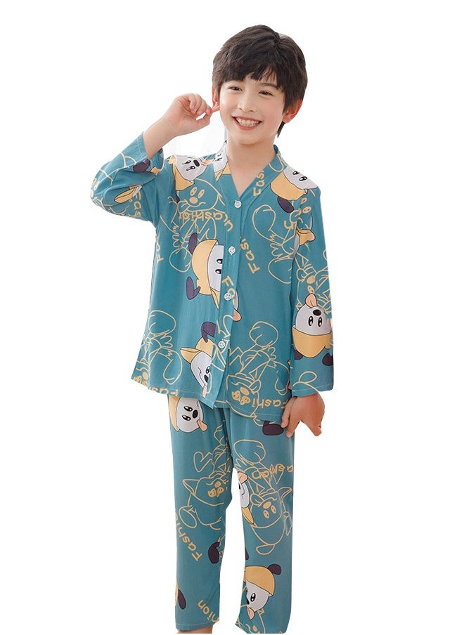 Al Aoyama New Summer Children's Homewear Suit Children's Short-Sleeved Trousers Air-Conditioning Clothing Thin SectionBoys  - Image 3