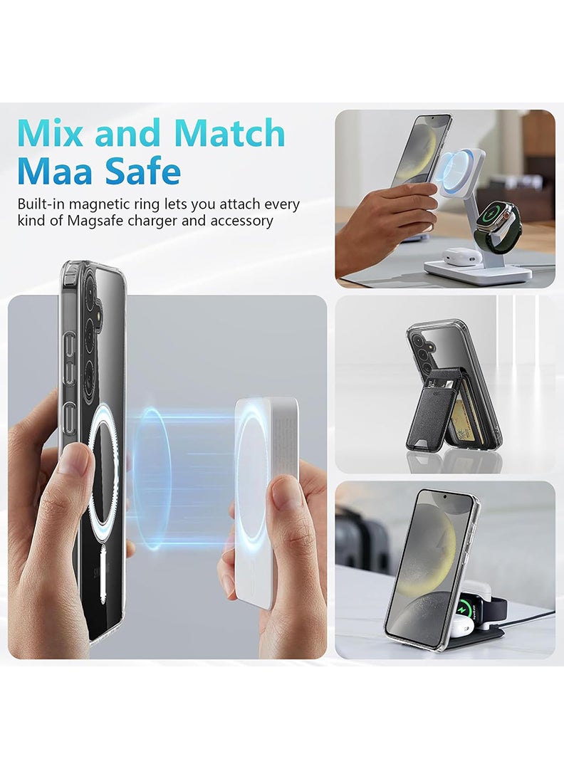 Theodor Magnetic Case for Samsung Galaxy S24 Plus 6.7-inch Compatible with MagSafe Wireless Charging, Shockproof Phone Bumper Cover Cup of Flower - Image 3