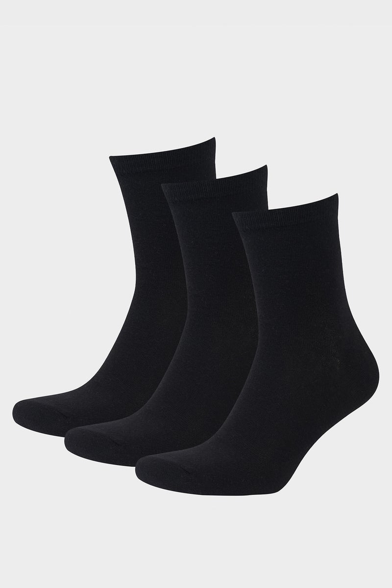 DeFacto Black Man 3 piece Step Socks Casual - Image 1