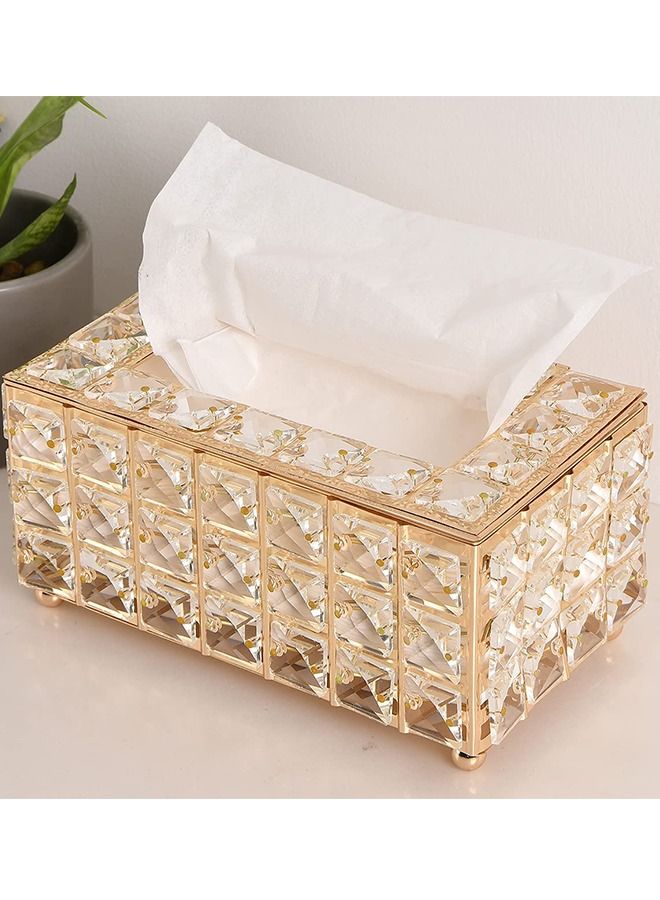 HomarKet European Style Crystal Tissue Box Cover Creative Tissue Holders Facial Tissue Dispenser for Bathroom Vanity Countertops and Bedroom - Image 1