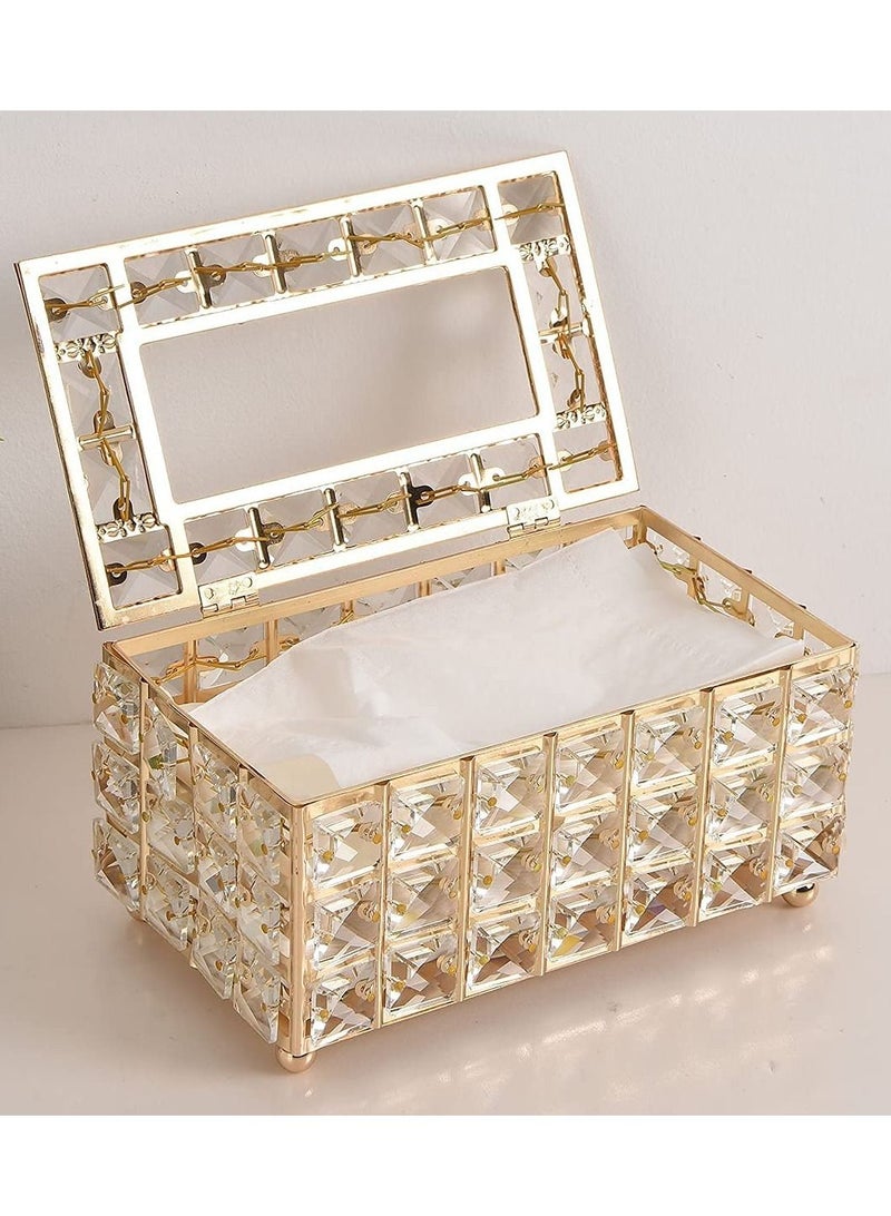 HomarKet European Style Crystal Tissue Box Cover Creative Tissue Holders Facial Tissue Dispenser for Bathroom Vanity Countertops and Bedroom - Image 2