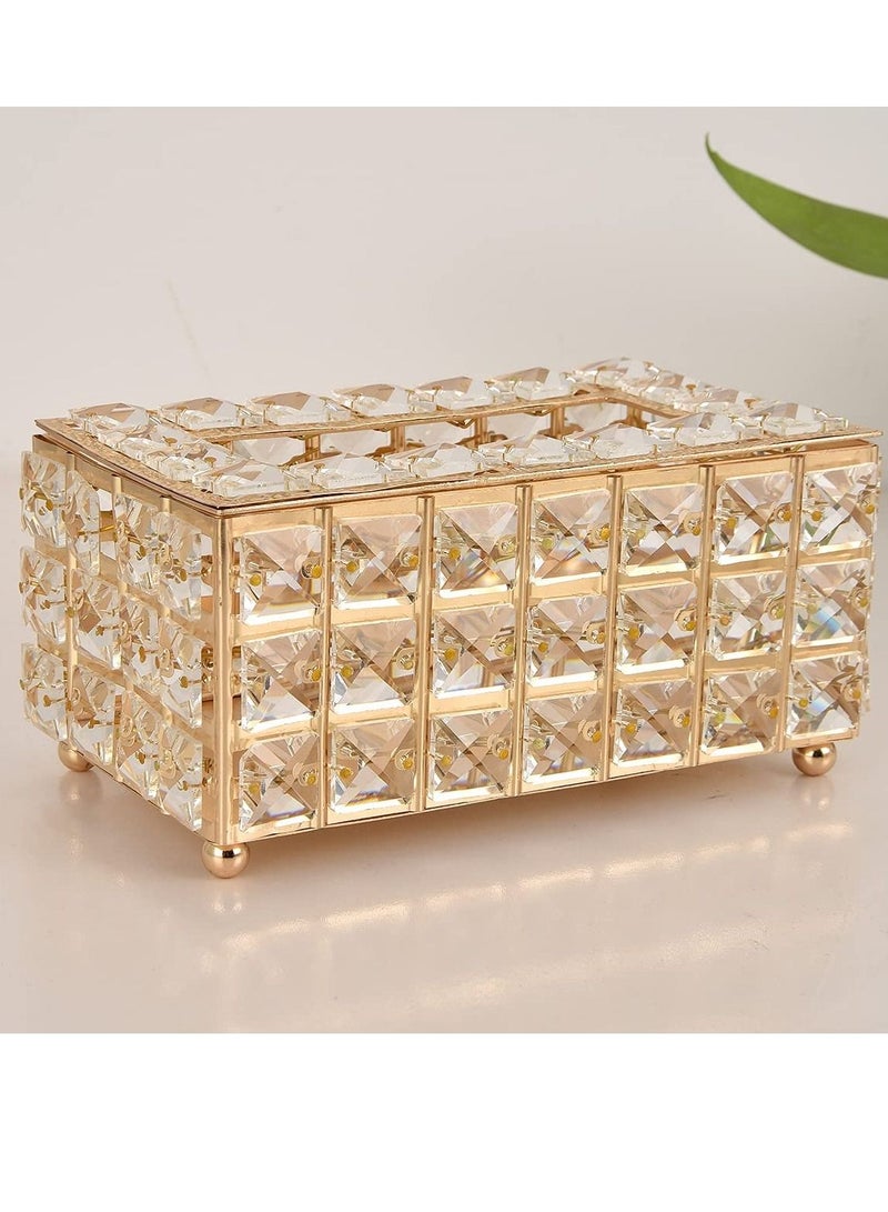 HomarKet European Style Crystal Tissue Box Cover Creative Tissue Holders Facial Tissue Dispenser for Bathroom Vanity Countertops and Bedroom - Image 3