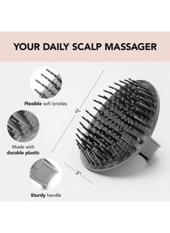 Kitsch Hair Growth Massager - Shampoo Brush & Scalp Exfoliator for Dandruff | All Hair Types (Gray)  - Image 2