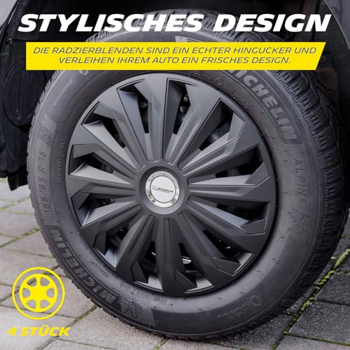 MICHELIN 92011 Wheel Trim Fabienne with Reflector System N.V.S., Set of 4, 40.64 cm, 16 inches, Black - Image 2