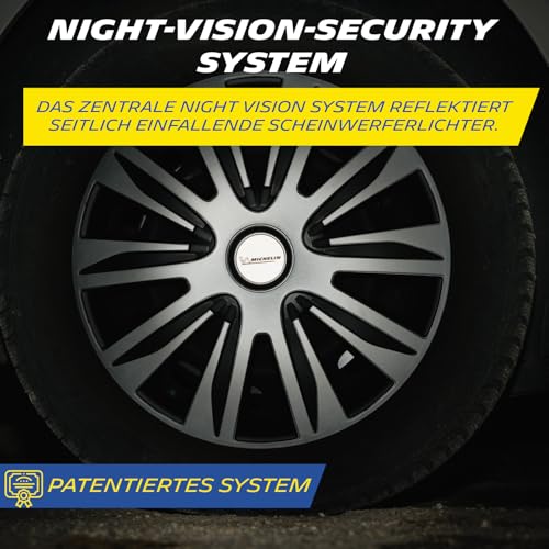 MICHELIN 92011 Wheel Trim Fabienne with Reflector System N.V.S., Set of 4, 40.64 cm, 16 inches, Black - Image 3