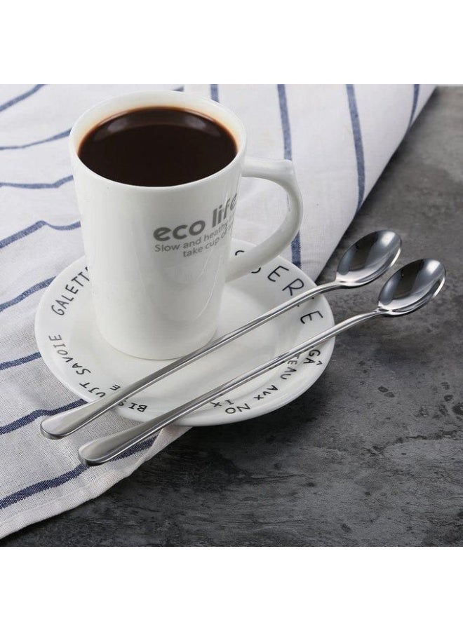 Pure Stainless Steel Long Metal (Spoon) - 6 Pcs - Image 2