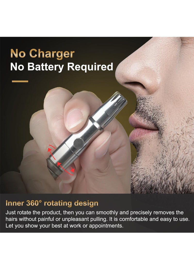Professional Stainless Steel Nose Hair Trimmer Manual and Battery-Free Painless Ear Hair Clipper Washable Unisex - Image 3