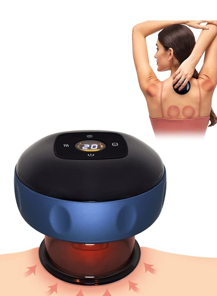 جوشبيرغ الحجامة الكهربائية جهاز العلاج إزالة الشعر مدلك إلغاء أداة تدليك ، 12 درجة الحرارة والشفط ، وتستخدم لإلغاء التخسيس الأزرق  - Image 1