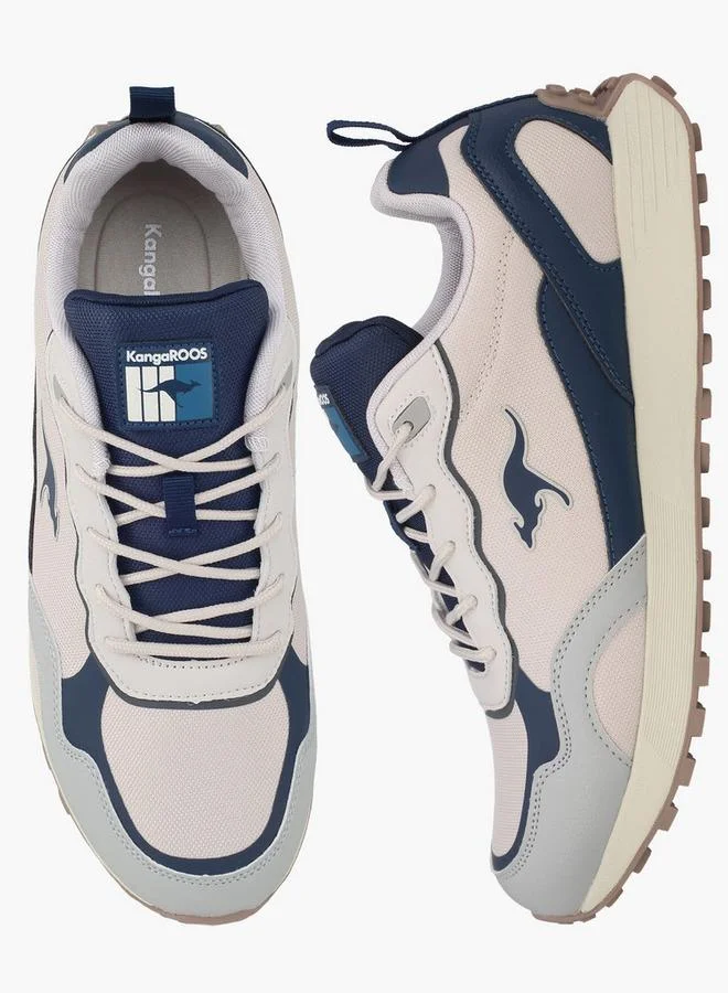Men Panelled Lace-Up Sports Shoes