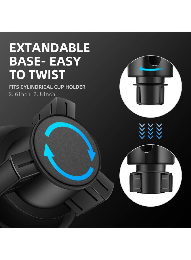 فلوشرينيك حامل أكواب السيارة، موسع حامل أكواب السيارة، موسع حامل أكواب السيارة مع قاعدة قابلة للتعديل، مناسب للزجاجات الكبيرة من 24-38 أونصة، 3 بوصة - 3.77 بوصة (16-38 أونصة). - Image 3