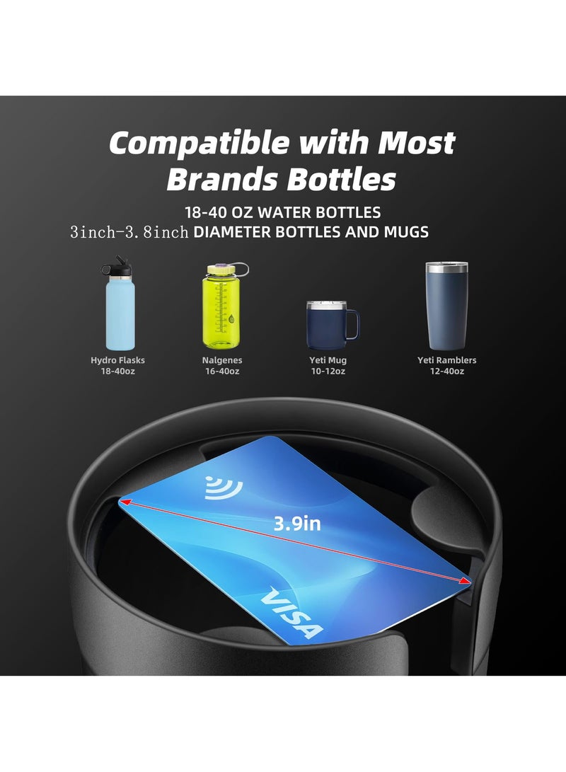 فلوشرينيك حامل أكواب السيارة، موسع حامل أكواب السيارة، موسع حامل أكواب السيارة مع قاعدة قابلة للتعديل، مناسب للزجاجات الكبيرة من 24-38 أونصة، 3 بوصة - 3.77 بوصة (16-38 أونصة). - Image 4
