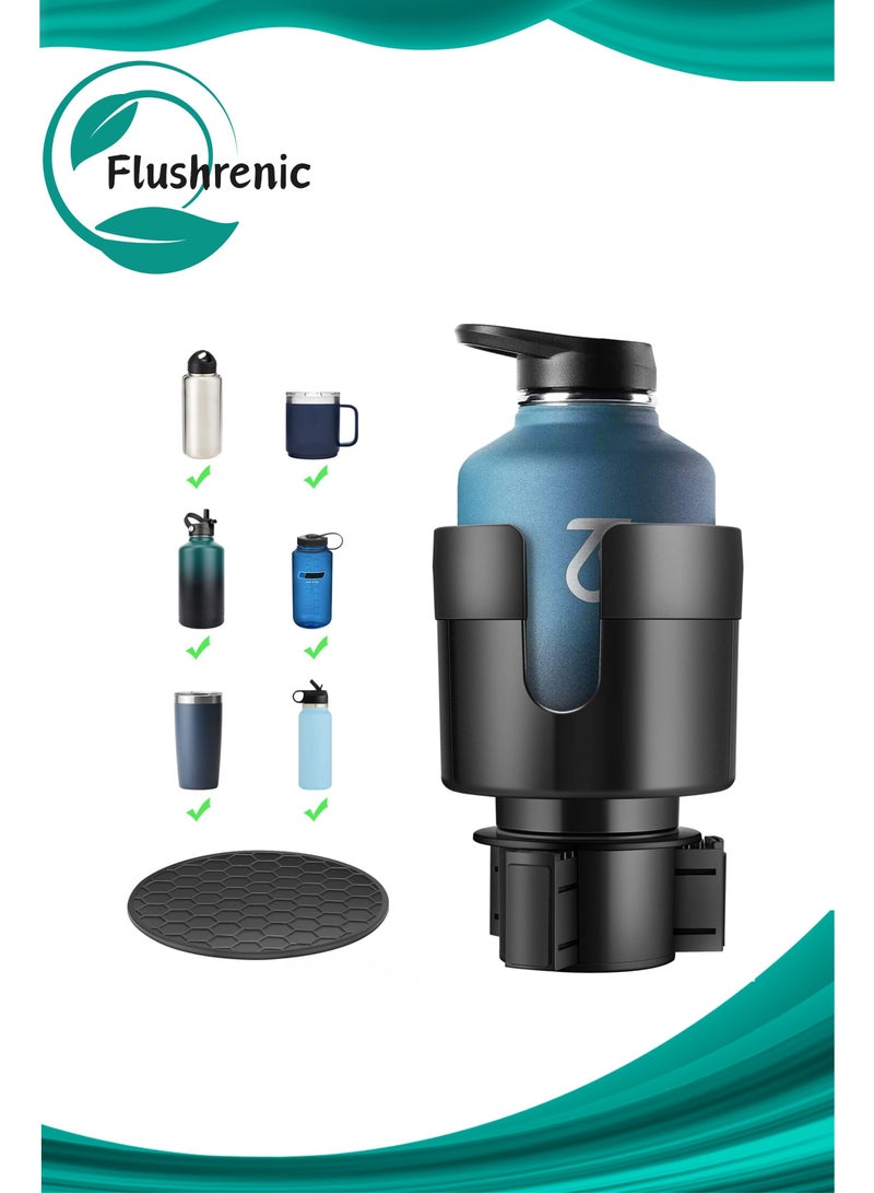 فلوشرينيك حامل أكواب السيارة، موسع حامل أكواب السيارة، موسع حامل أكواب السيارة مع قاعدة قابلة للتعديل، مناسب للزجاجات الكبيرة من 24-38 أونصة، 3 بوصة - 3.77 بوصة (16-38 أونصة). - Image 1