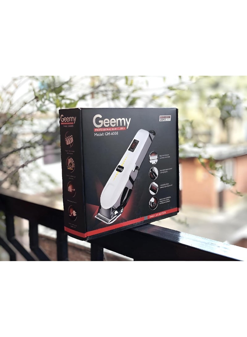 Geemy Professional Hair Clipper, Model GM-6008, Stainless Steel Blades, Ultimate Power Motor - Image 5
