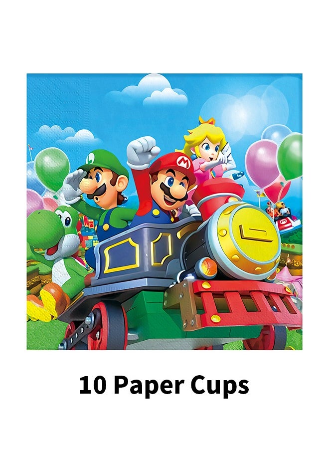 Generic - Mario Birthday Party Supplies, 20 Plates, 20 Napkins, 10 Cups and 1 Tablecloth for Mario Party Supplies, Mario Theme Party Decorations - Image 1