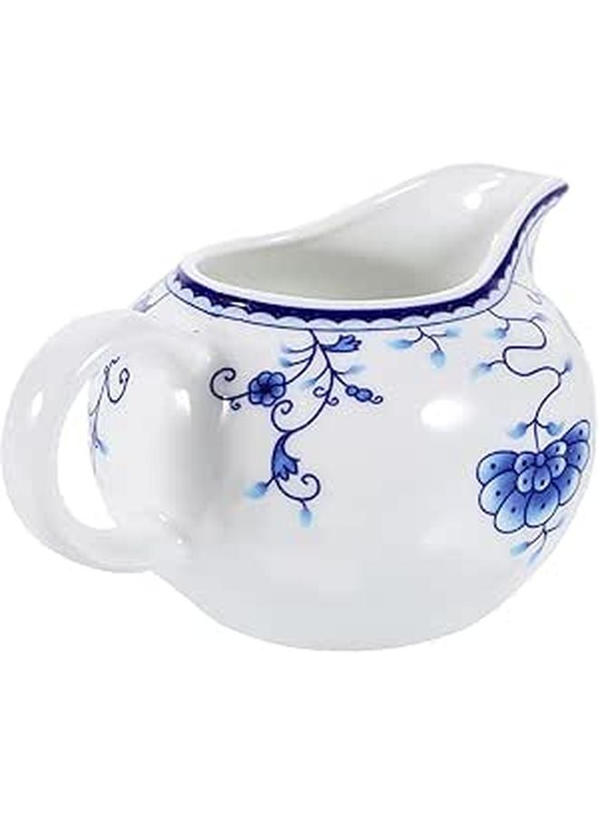 Blue and White Porcelain Creamer Pitcher 170ml Ceramic Milk Coffee Dispenser for Home Restaurant - Image 1