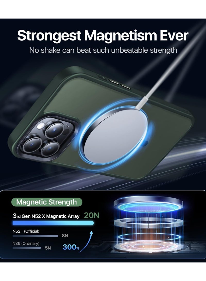 أكاليكس جراب مغناطيسي لهاتف آيفون 11 برو ماكس [مقاوم للصدمات ونحيف]، غطاء خلفي صلب غير لامع مع حماية عالية الجودة |أخضر - Image 2