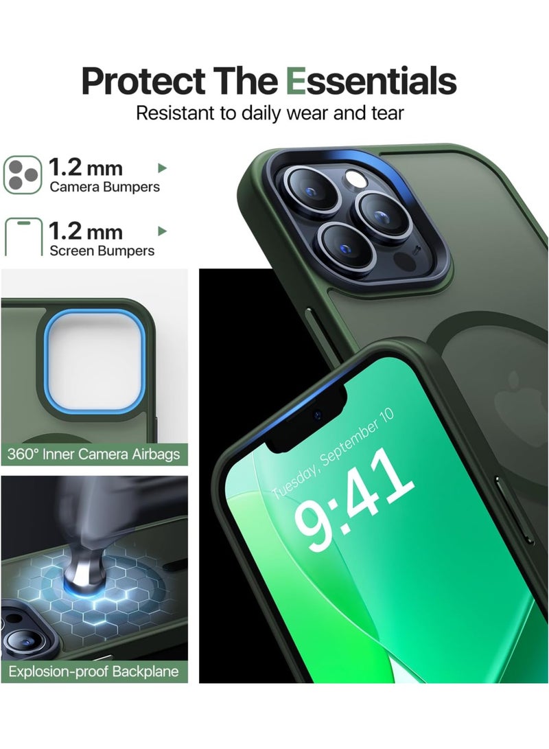 أكاليكس جراب مغناطيسي لهاتف آيفون 11 برو ماكس [مقاوم للصدمات ونحيف]، غطاء خلفي صلب غير لامع مع حماية عالية الجودة |أخضر - Image 3