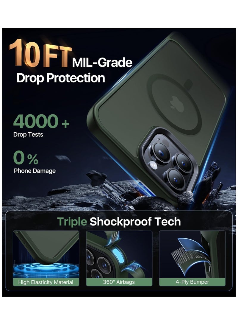 أكاليكس جراب مغناطيسي لهاتف آيفون 11 برو ماكس [مقاوم للصدمات ونحيف]، غطاء خلفي صلب غير لامع مع حماية عالية الجودة |أخضر - Image 5